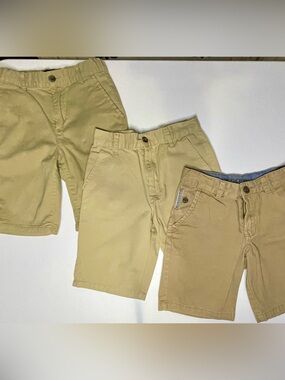 Lot of 3 Boys Khaki Shorts - Neutral Tan  - Size 10